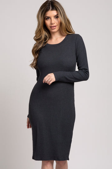 Forest Green Knit Long Sleeve Dress