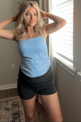 Charcoal Ruched Side Maternity Lounge Shorts