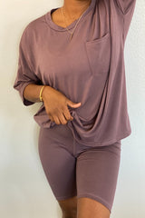 Purple Biker Short Sleep Set