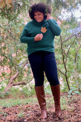 Forest Green Funnel Neck Dolman Sleeve Sweater