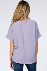 Lavender Short Sleeve Maternity Blouse
