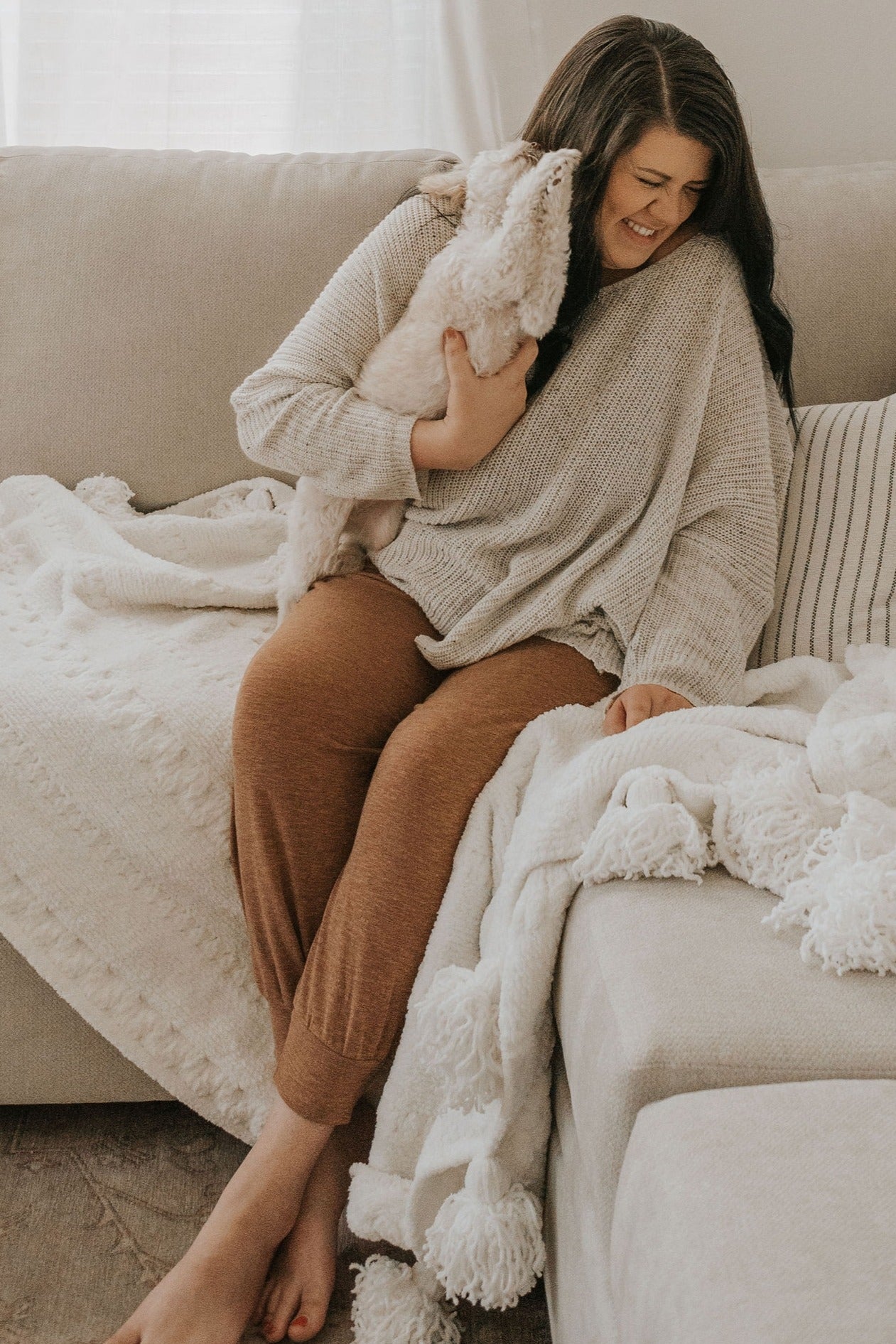Ivory Speckled Oversized Sweater
