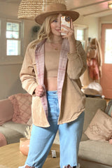 Camel Reversible Shirt Jacket