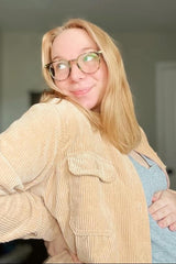 Camel Reversible Maternity Shirt Jacket