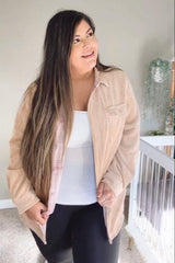 Camel Reversible Shirt Jacket