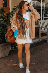 Camel Reversible Shirt Jacket