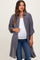 Charcoal Button Front Side Slit Oversized Maternity Blouse