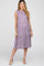 Purple Floral Ribbed Tiered Maternity Midi Dress