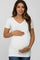 Ivory V-Neck Ruched Side Maternity Top