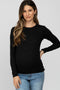Black Long Sleeve Basic Maternity Top