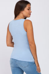 Light Blue Heathered Maternity Tank