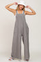 Olive Wide Leg Tie Back Overalls