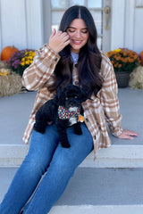 Light Mocha Plaid Front Pocket Shacket