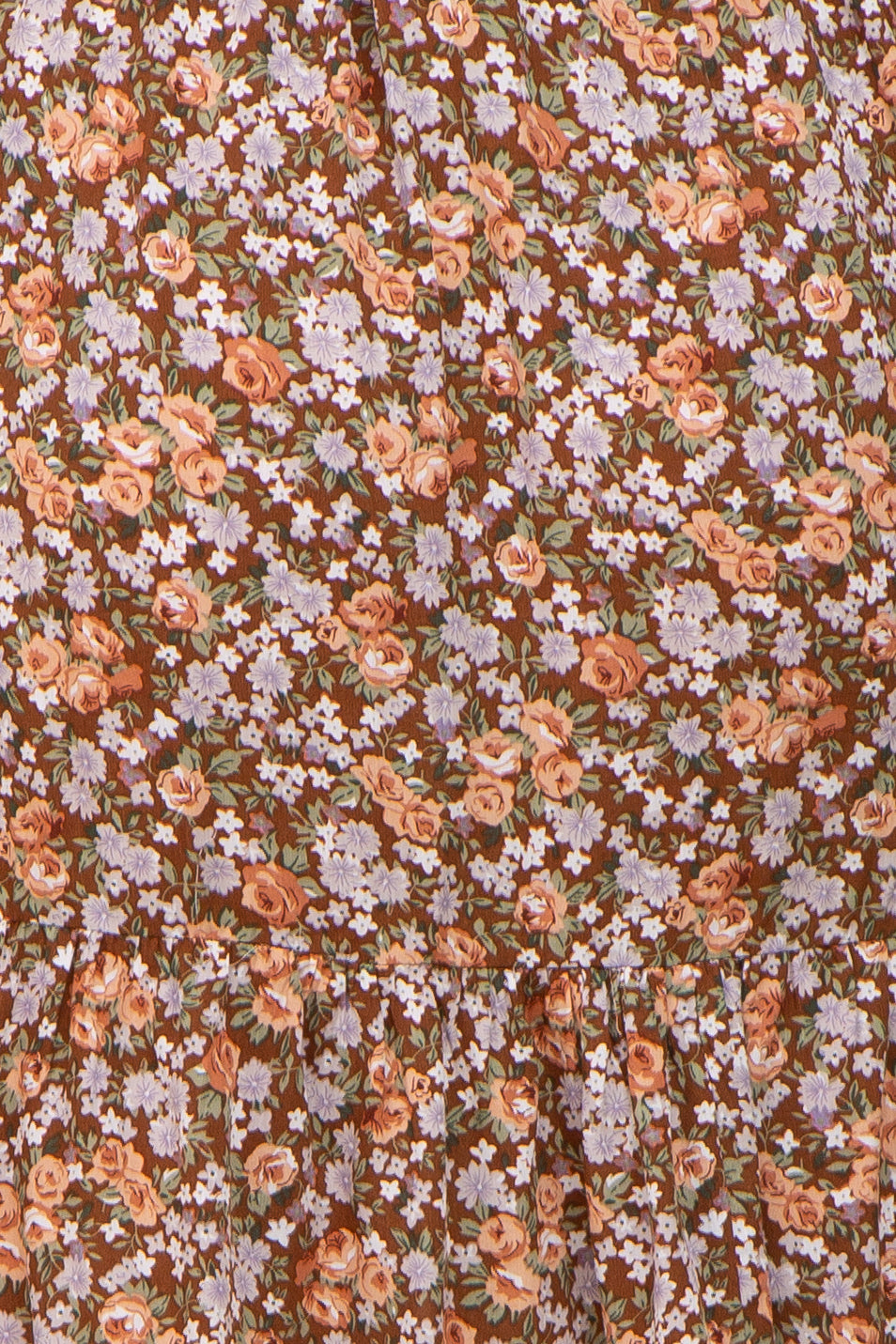 Mocha Floral Smocked Square Neck Maternity Dress