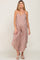 Mocha Leaf Print Asymmetrical Maternity Jumpsuit