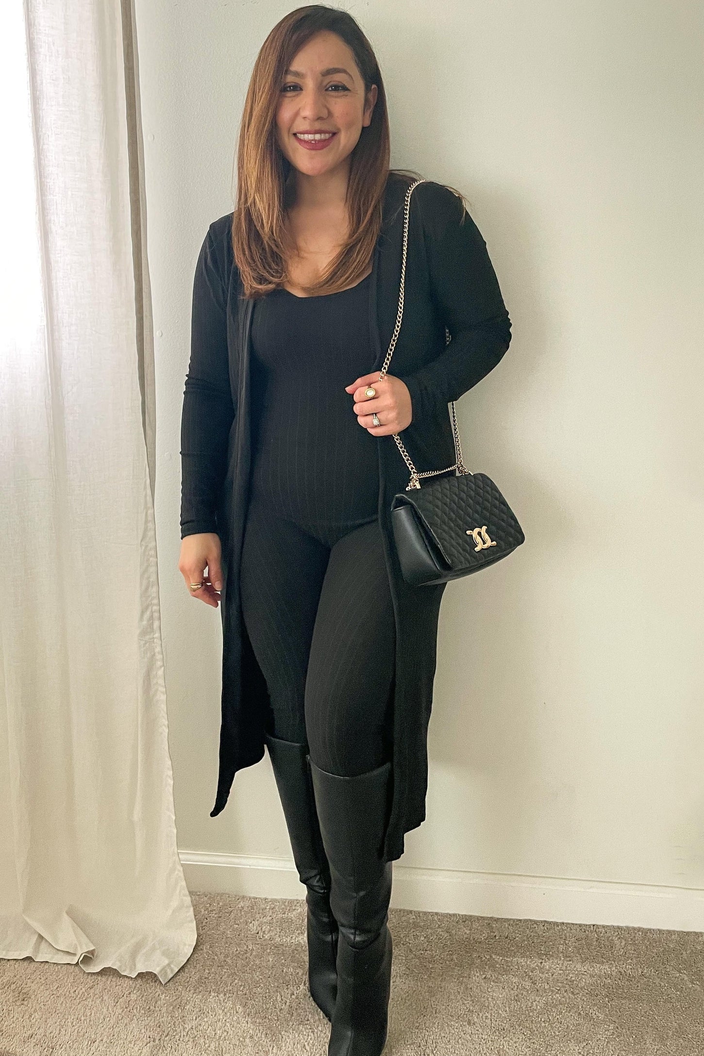 Black Ribbed Jumpsuit Two Piece Set