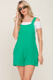 Green Square Neck Elastic Strap Romper