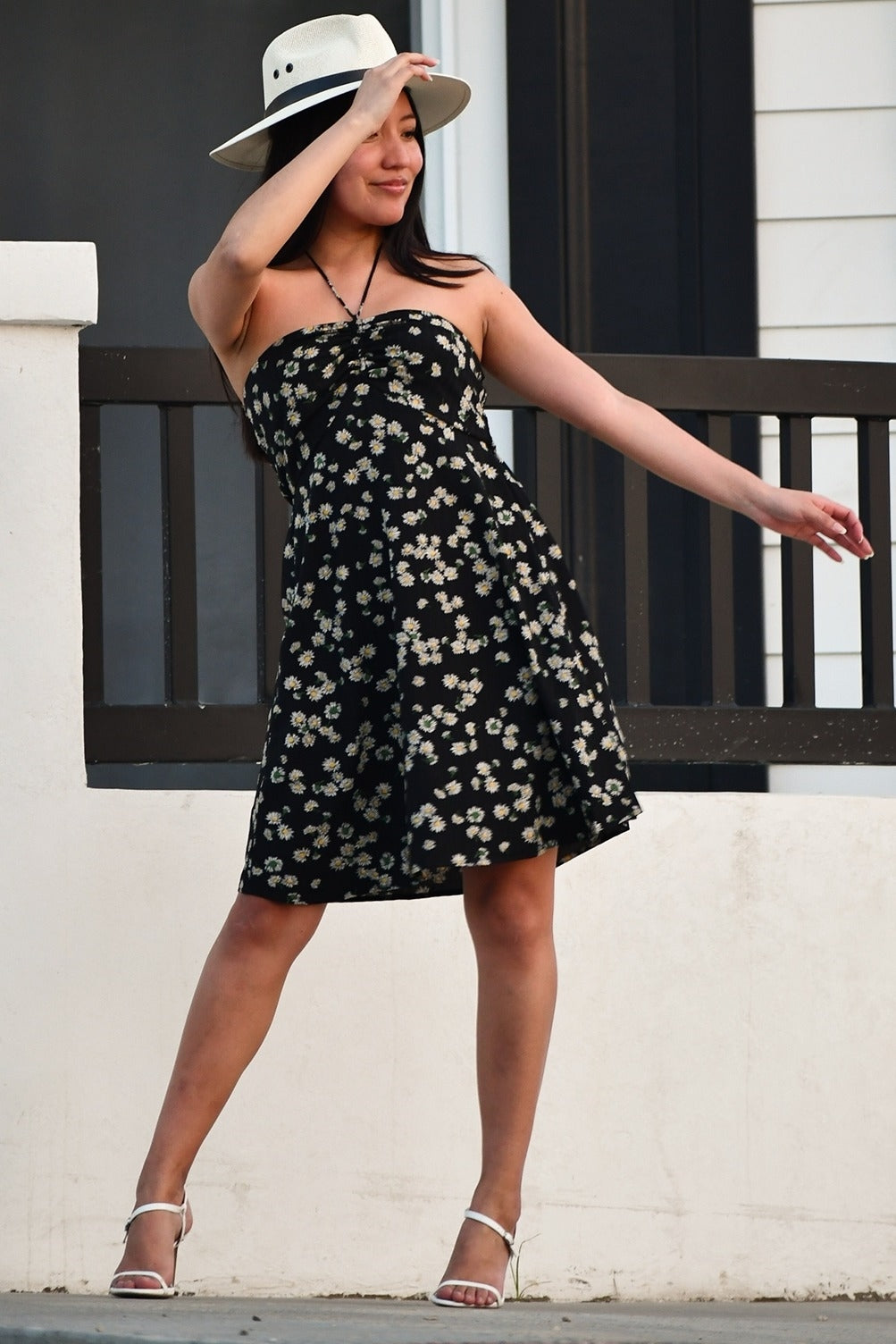 Green Halter Printed Side Slit Maxi Dress