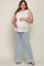 Light Blue Basic Maternity Plus Wide Leg Jeans