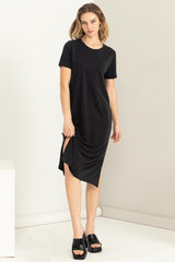 Black Midi T-Shirt Dress
