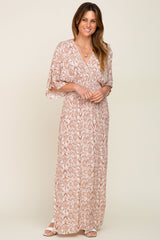 Ivory Double V Short Sleeve Maxi Dress