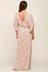 Ivory Double V Short Sleeve Maxi Dress