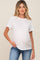 White Raw Hem Maternity Tee