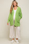 Lime Green Cable Knit Accent Maternity Cardigan