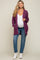 Plum Cable Knit Accent Maternity Cardigan