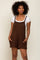 Mocha Front Pocket Overall Knit Romper