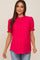 Fuchsia Eyelet Textured Mock Neck Maternity Top