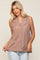 Mocha Sleeveless Front Button Top