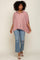 Red Striped Dolman Button Down Top