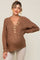 Mocha Chunky Knit Button V-Neck Maternity Sweater