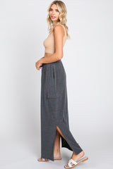 Charcoal Cargo Maxi Skirt