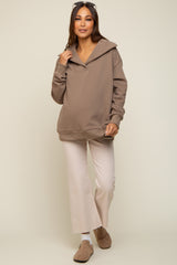 Mocha Collared Maternity Pullover