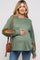 Olive Waffle Knit Contrast Sleeve Maternity Top