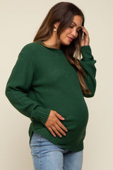 Hunter Green Knit Pullover Sweater