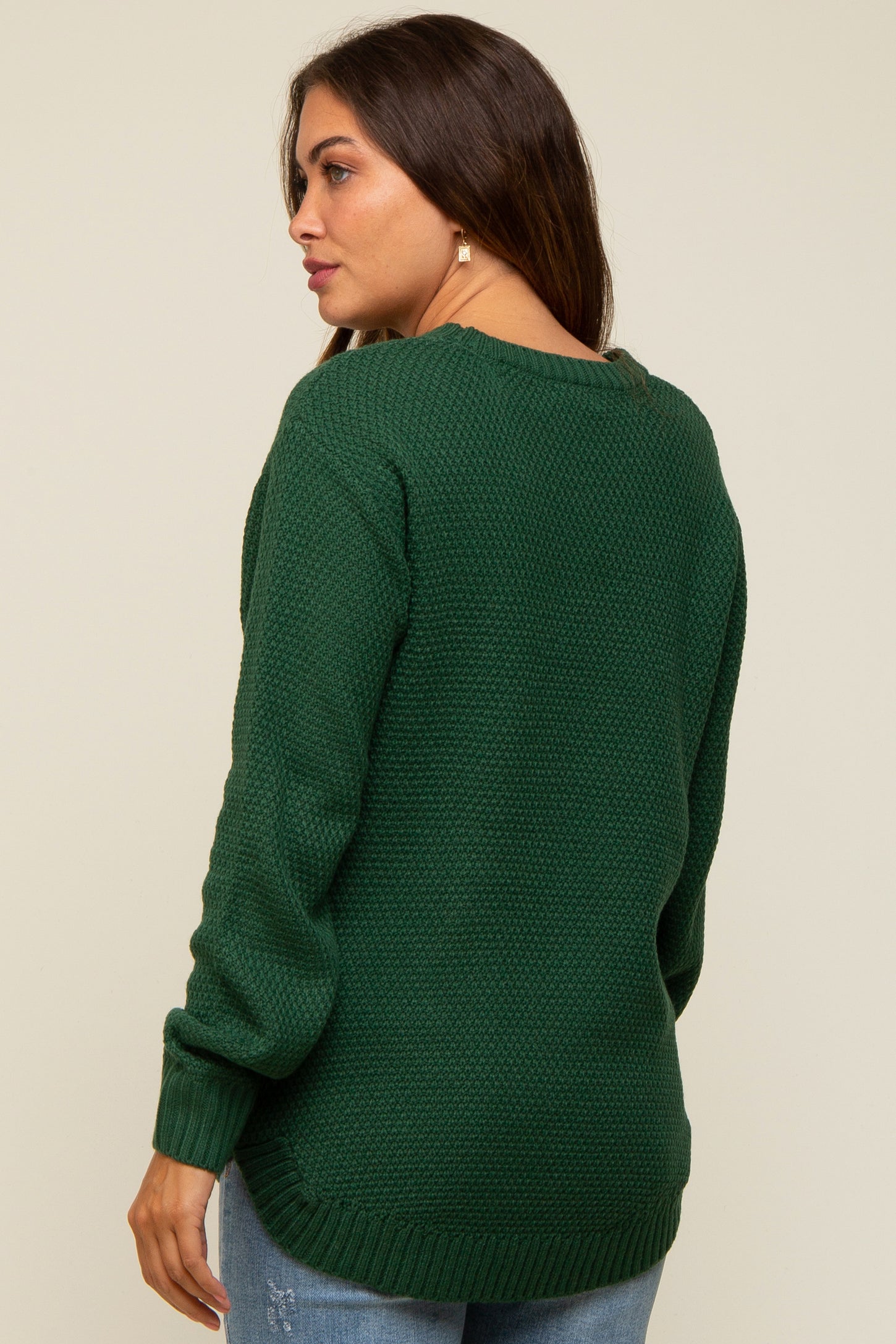 Hunter Green Knit Pullover Sweater