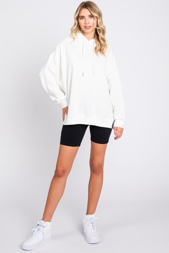 Ivory Drawstring Maternity Hoodie