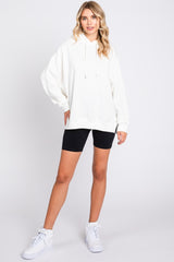 Ivory Drawstring Maternity Hoodie