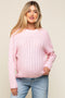 Light PinkCable Knit Maternity Sweater