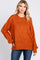 Rust Ribbed Cuff Sweater