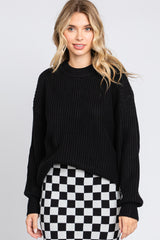Black Bubble Sleeve Sweater