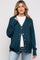 Dark Teal Basic Ribbed Maternity Cardigan Sweater