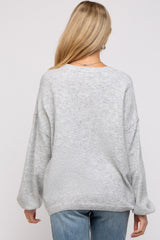 Heather Grey Basic Drop Shoulder Maternity Sweater