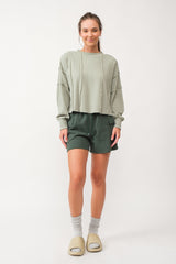Forest Green Side Pocket Maternity Drawstring Sweat Shorts