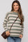 Olive Striped Ribbed Long Sleeve Maternity Top