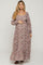 Mauve Floral Long Sleeve Maternity Maxi Dress