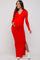 Red Orange Rib Knit Collared Maternity Maxi Dress